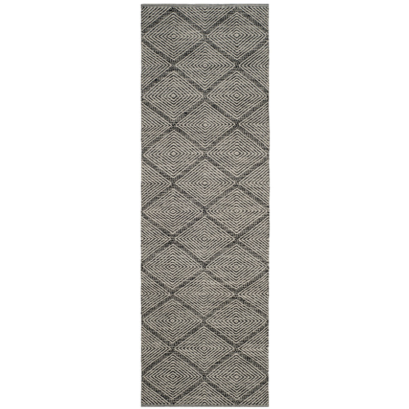 Abberton Hand Woven Cotton Geometric Rug, Runner 2'3" x 7'