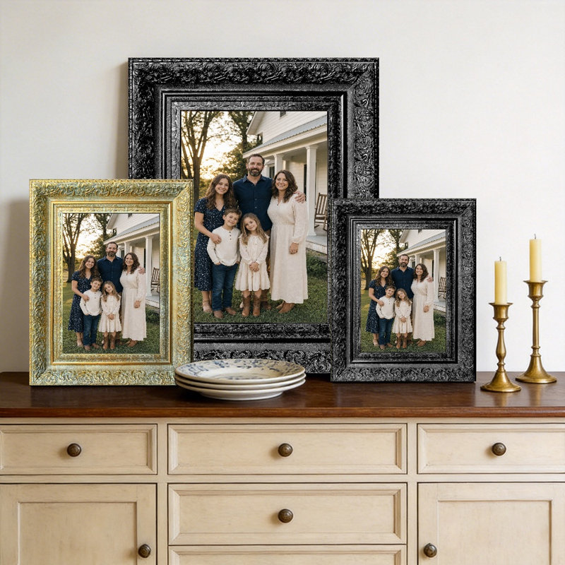 Cadre photo simple noir 3 pièces pour affichage de photos 11 po x 14 po