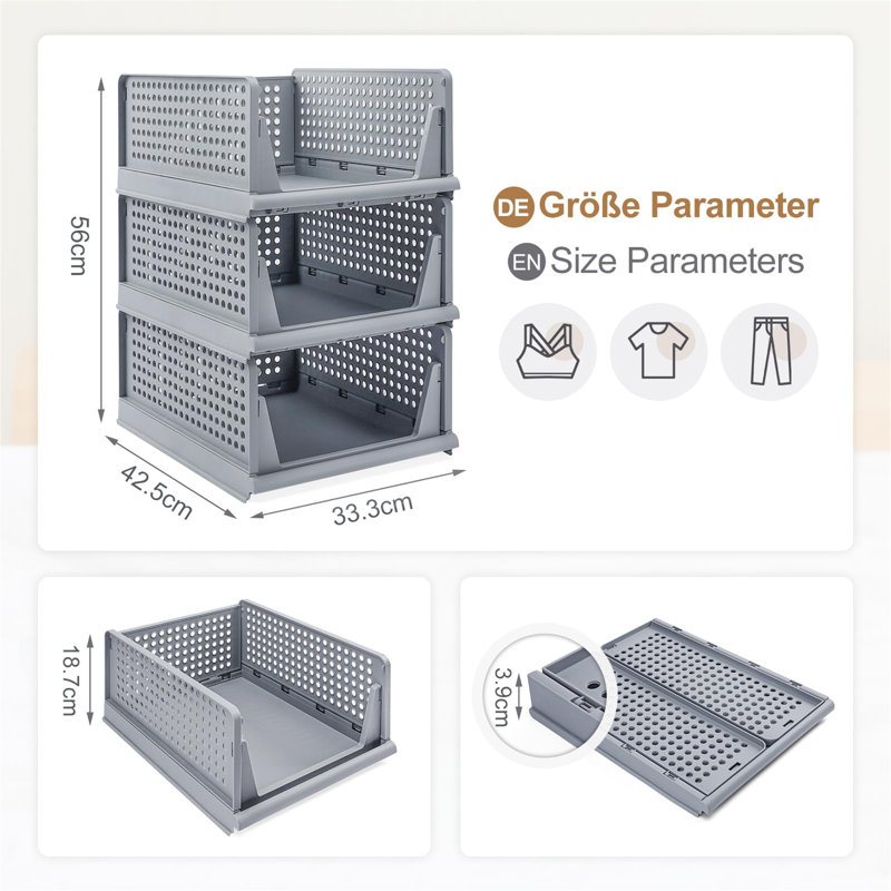 Stalter Plastic / Acrylic Shelf Divider, Grey