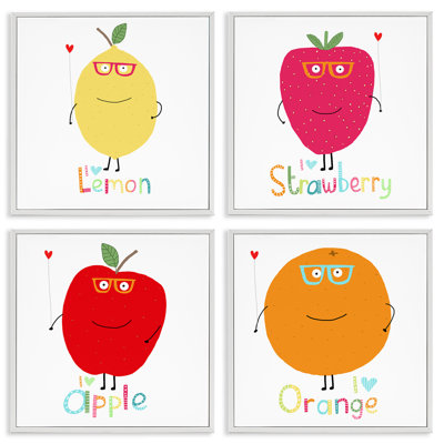 «Whimsical Hipster Fruits», ensemble de 4 giclées par Carla Daly
