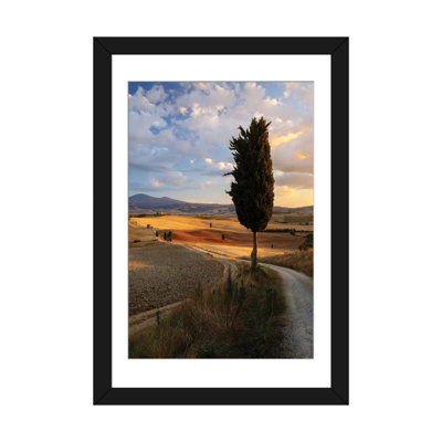 «Countryside Sunset, Val d'Orcia, Tuscany, Italy», reproduction de photo sur toile tendue