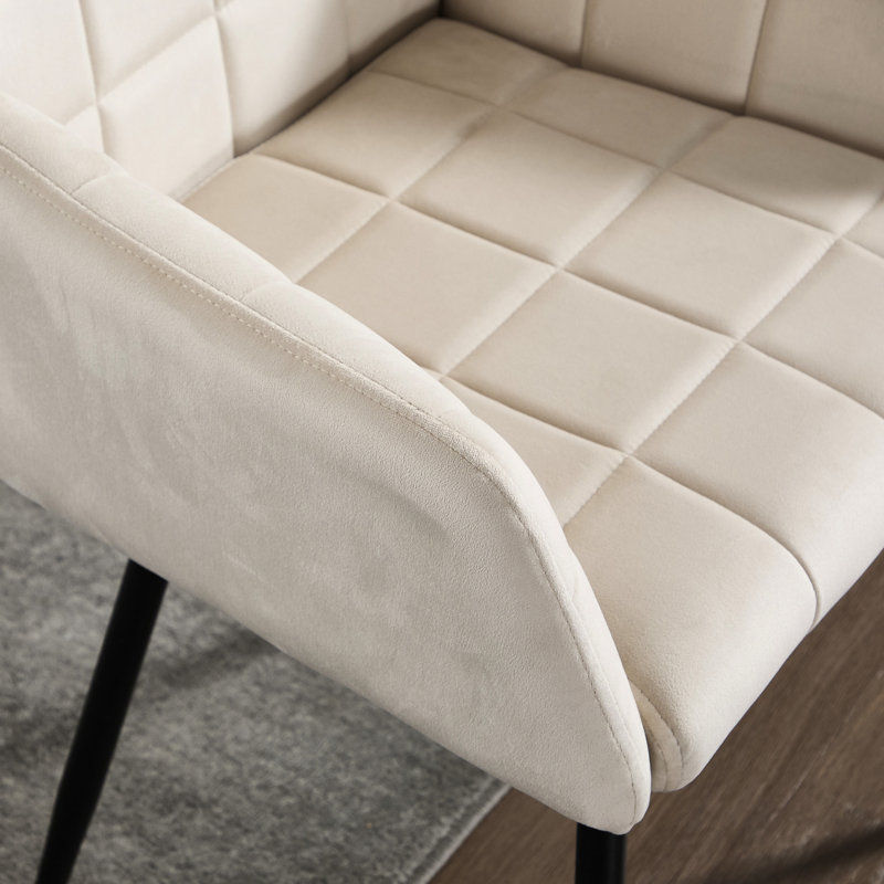 Chaise de salle à manger en velours crème 1 pièce avec - Confortable, ergonomique, pour la cuisine et le salon, couleur d'assemblage facile, ergonomique, fabrication, à assembler