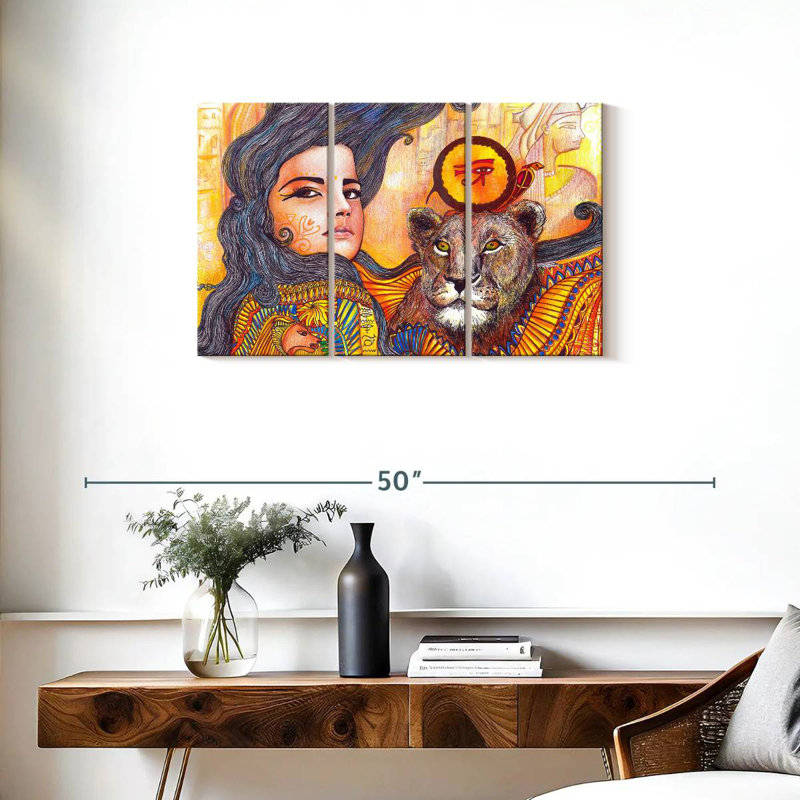 Déesse Leisha Sekhmet, H 20 po x l 33 po