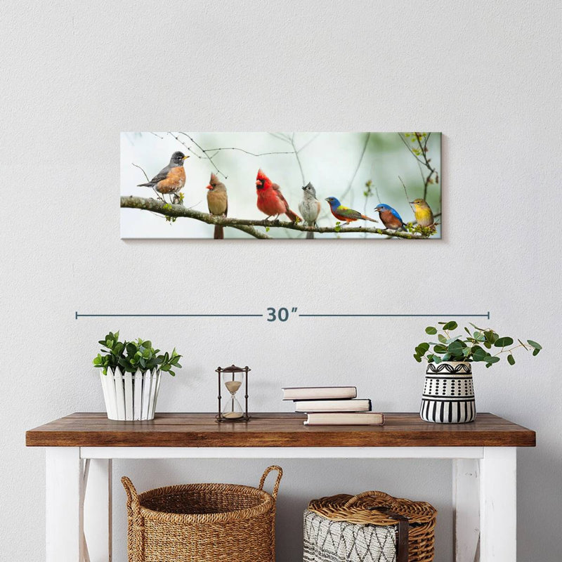 «Gathering Of Birds», reproduction sur toile, H 24 po x l 8 po x P 1 po
