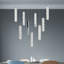 Lustre moderne de 31 po à DEL avec finition chromée pour salle à manger, salon et îlot de cuisine - DEL intégrée - hauteur réglable