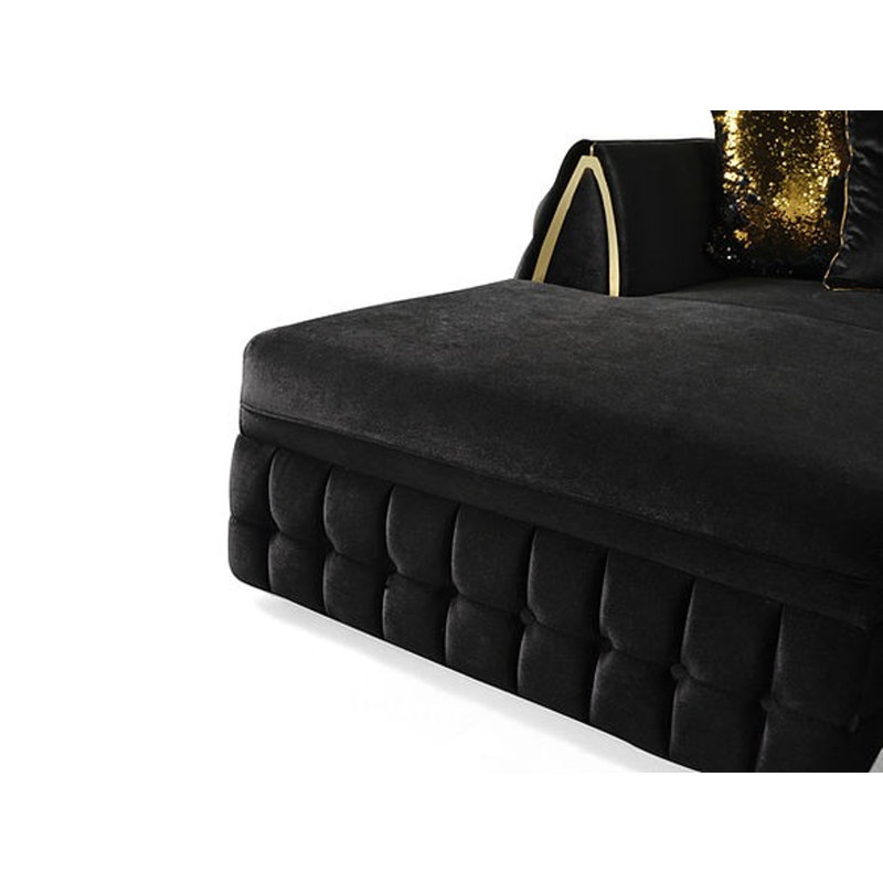 Canapé modulaire Lehar, Velours noir