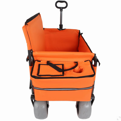 3-in-1 Folding Wagon with Bench Seat – patent protection, Includes 1 ice pack, 500lbs Capacity, 9"x4" Beach Tires for Camping & Beach