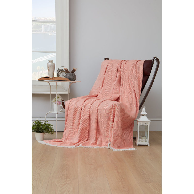 Jeté en coton Aleisha-Marie, Orange