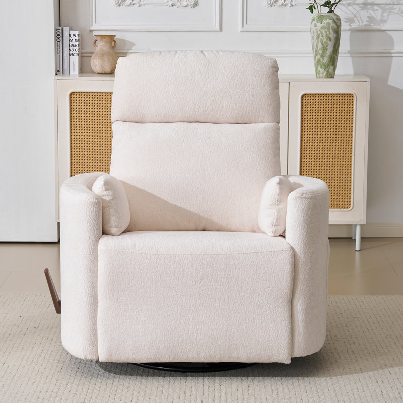 Oversized Swivel Recliner Chair With Massage And Heat,  White, White