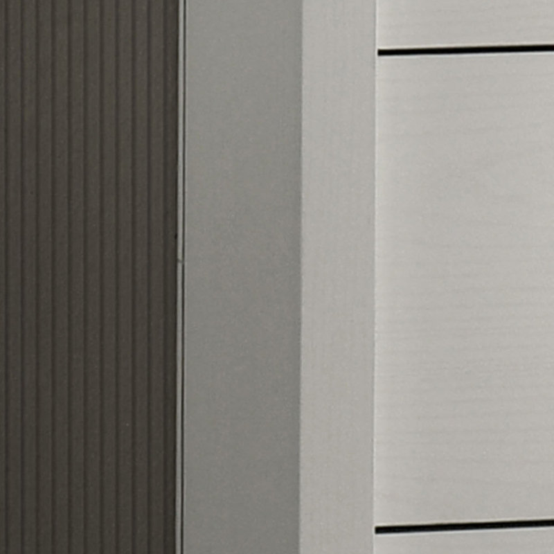 57"W White 6-Drawer Dresser with Black Handles, White