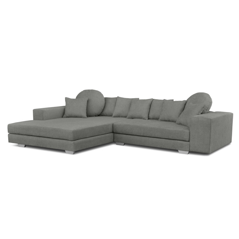 Karla 3 Seater Sofa & Chaise, Left, Grey