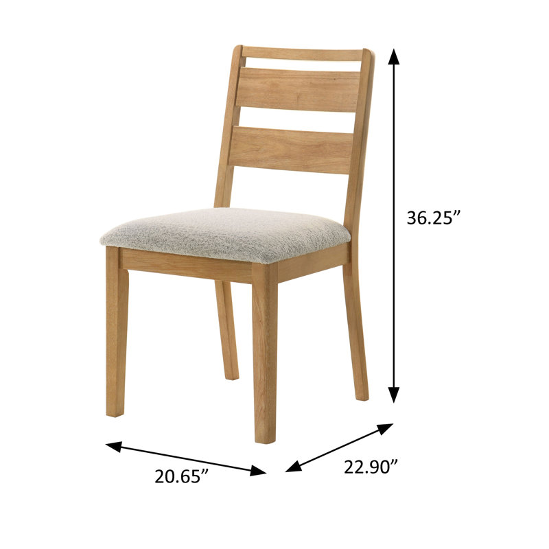 Chaise d'appoint de salle à manger l 20,65 po, chêne lavé