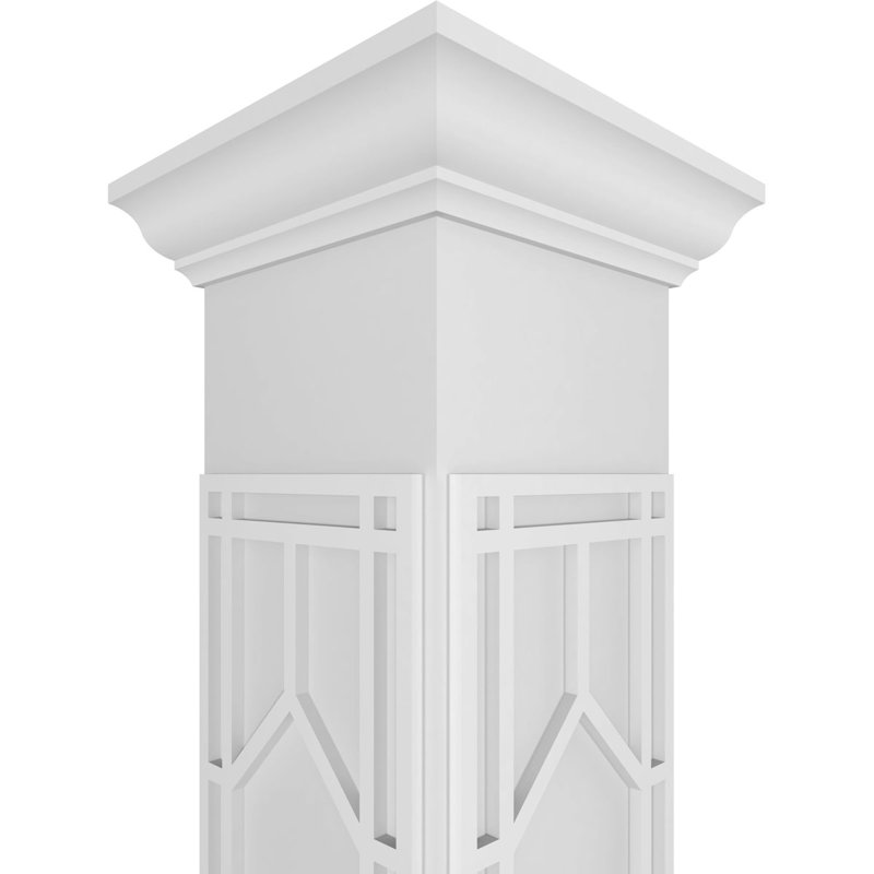 Colonne carrée de style Shaker de Craftsman, H 108 po x l 7,625 po x P 7,625 po