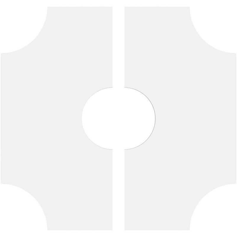 18" White PVC Contemporary Two-Piece Ceiling Medallion