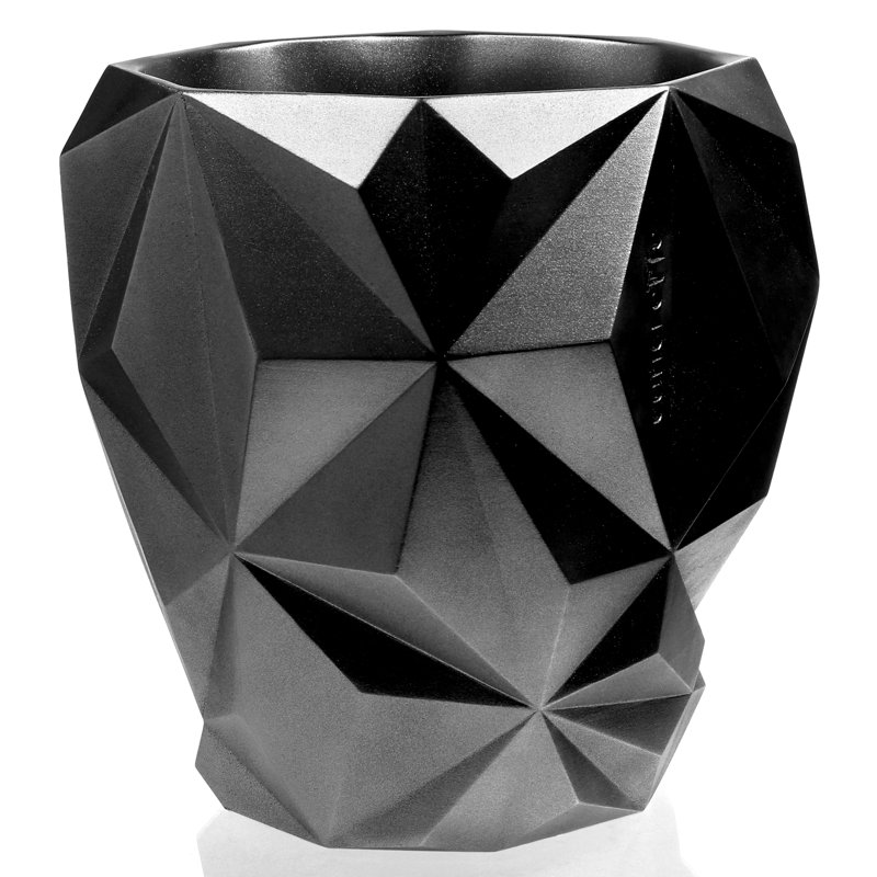 Handmade Planter, Black Metallic