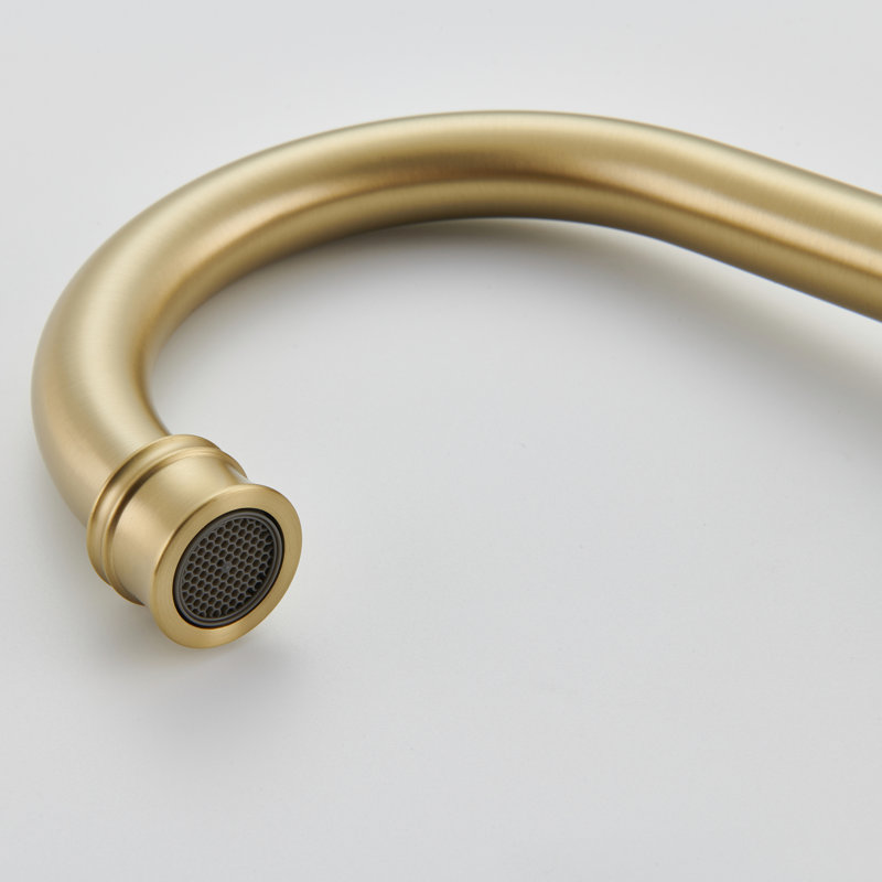8-inch Widespread Faucet 2-handle Bathroom Faucet with Drain, Brushed Gold