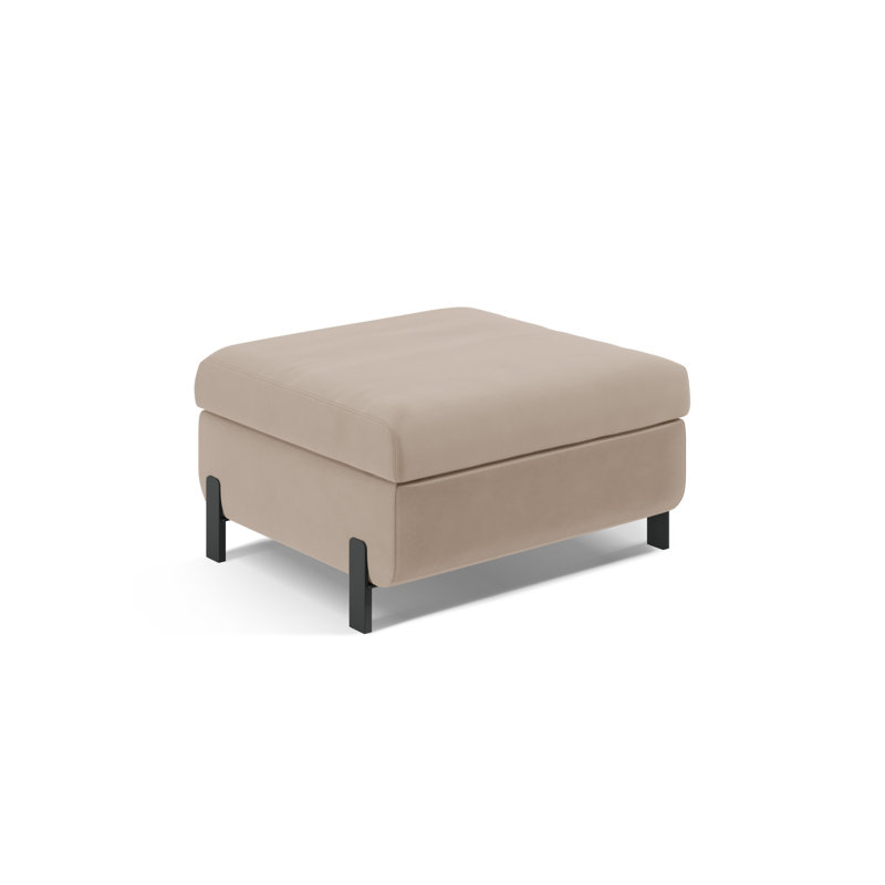 Rosaisela 72cm Wide Velvet Solid Colour Pouffe Ottoman, Beige