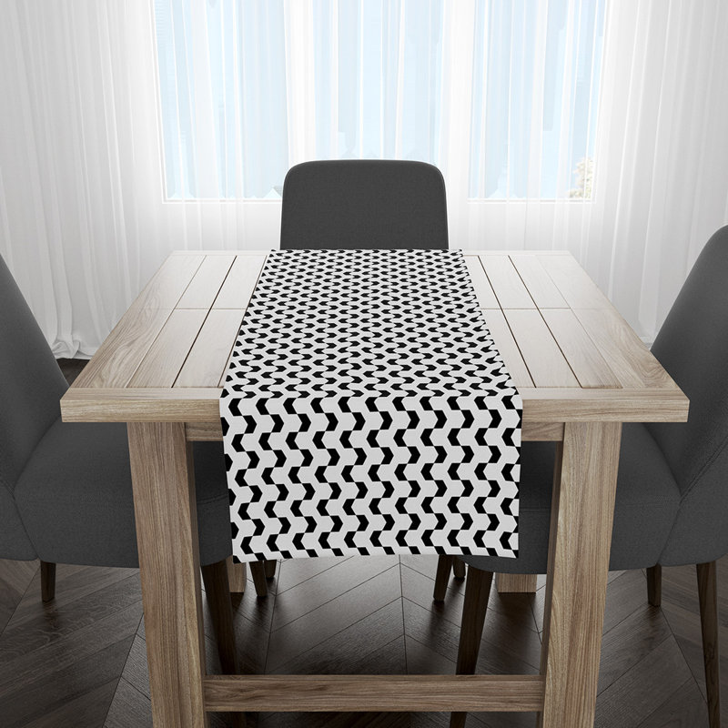 Chemin de table Keiser, Blanc / noir