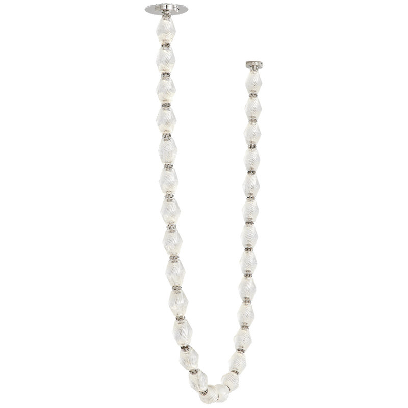 Collier LED Chandelier, Polished Nickel, 132"