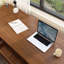 Bureau rectangulaire en noyer massif avec 3 tiroirs-1049380665