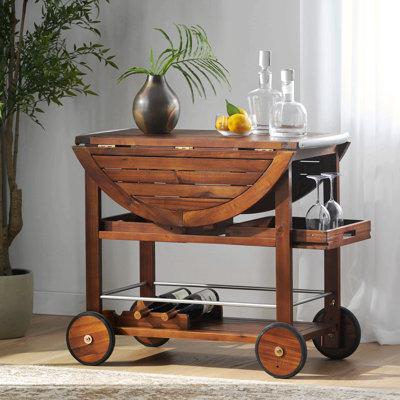 Porsha Wood Bar Cart