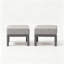 Repose-pieds d'extérieur en aluminium pour patio avec coussin (ensemble de 2)-301623904