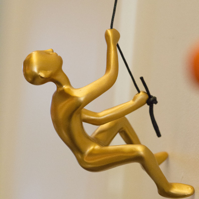 Billie-Jean Climbing Man Wall Art, Gold