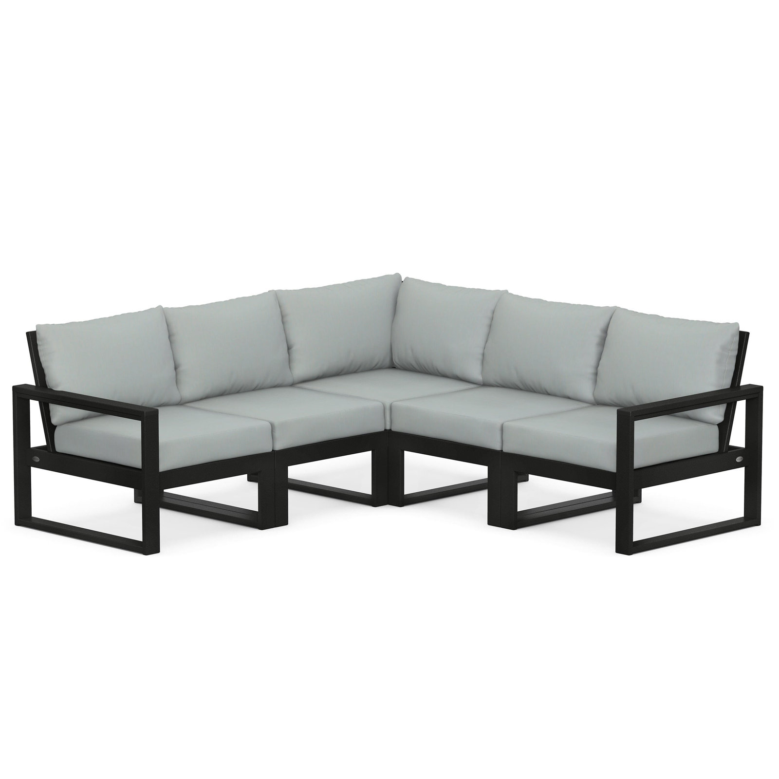 POLYWOOD® Edge 85" Patio Sectional, Spa, Black