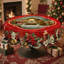 Nappe en polyester de Noël rouge lavable à la machine