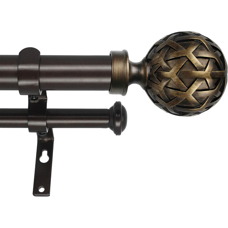 Tringle à rideaux double Laputz, 84” – 120”