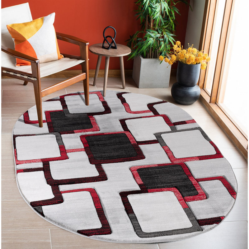 Adonia Geometric Indoor Rug, Oval 5'2" x 7'5"