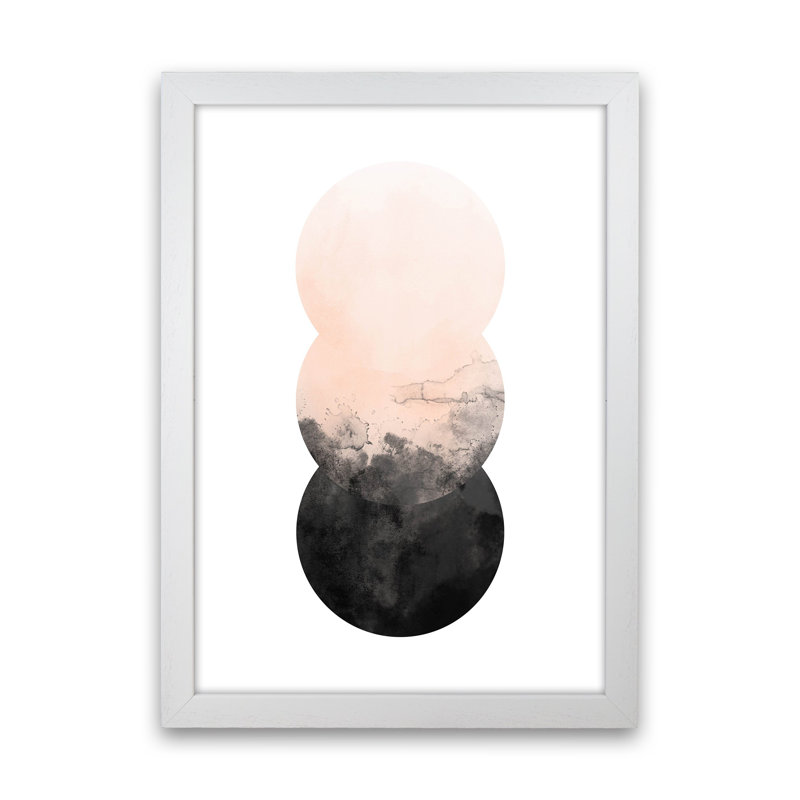 Nude And Black Watercolour 5 by Pixy Paper - Print, 59.4cm H x 42cm W x 3cm D, White Framed