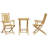 2 - Person Bamboo Wood Patio Dining Set with Square Table