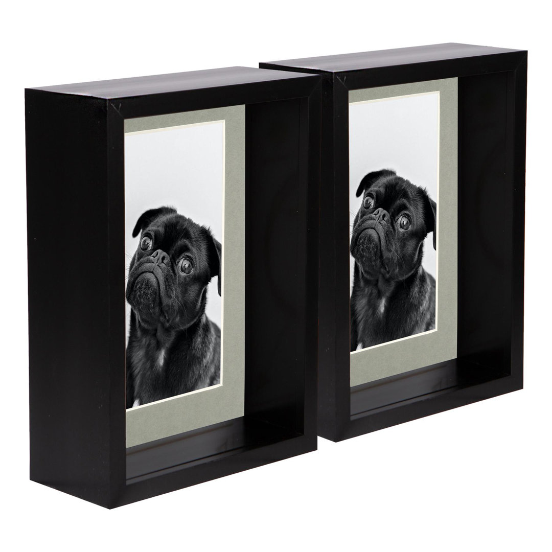 Nicola Spring - 5" x 7" 3D Deep Box Photo Frames - 4" x 6" Mount