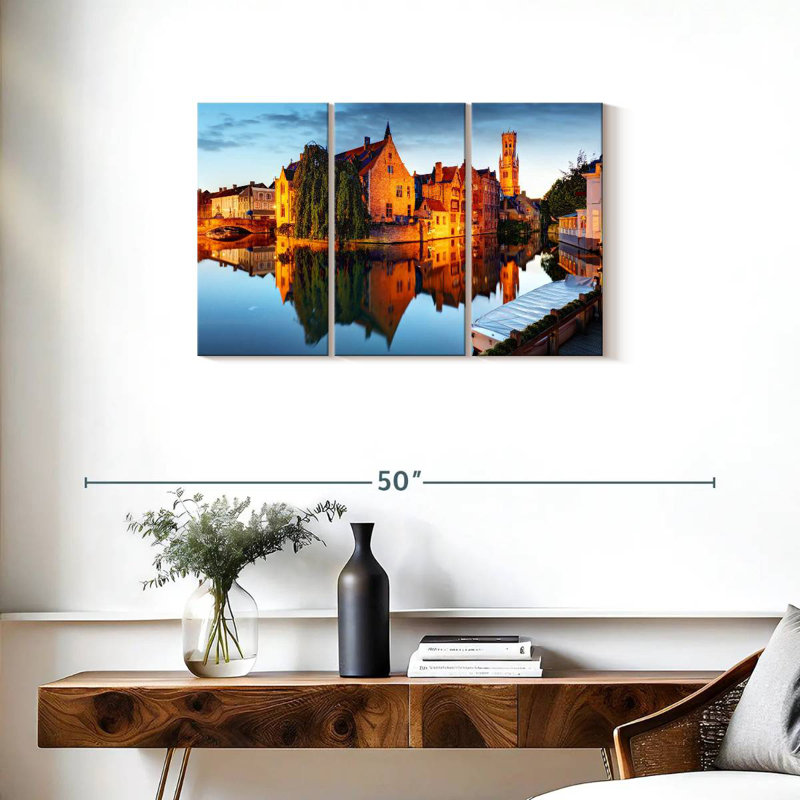Bruges River Reflections, 20" H x 33" W