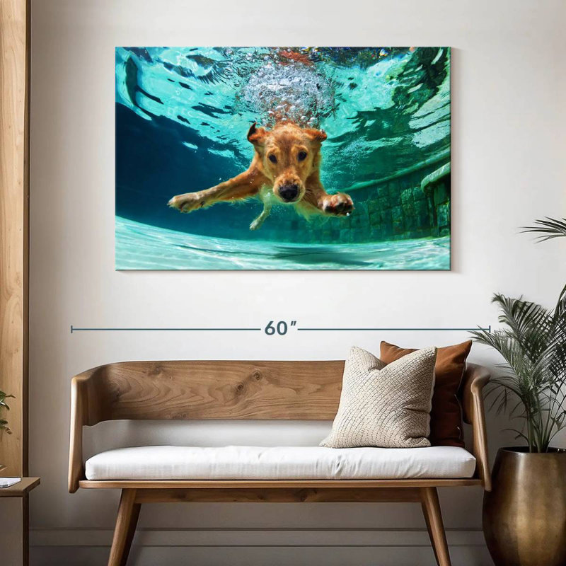 Golden Retriever Diving, 32" H x 48" W