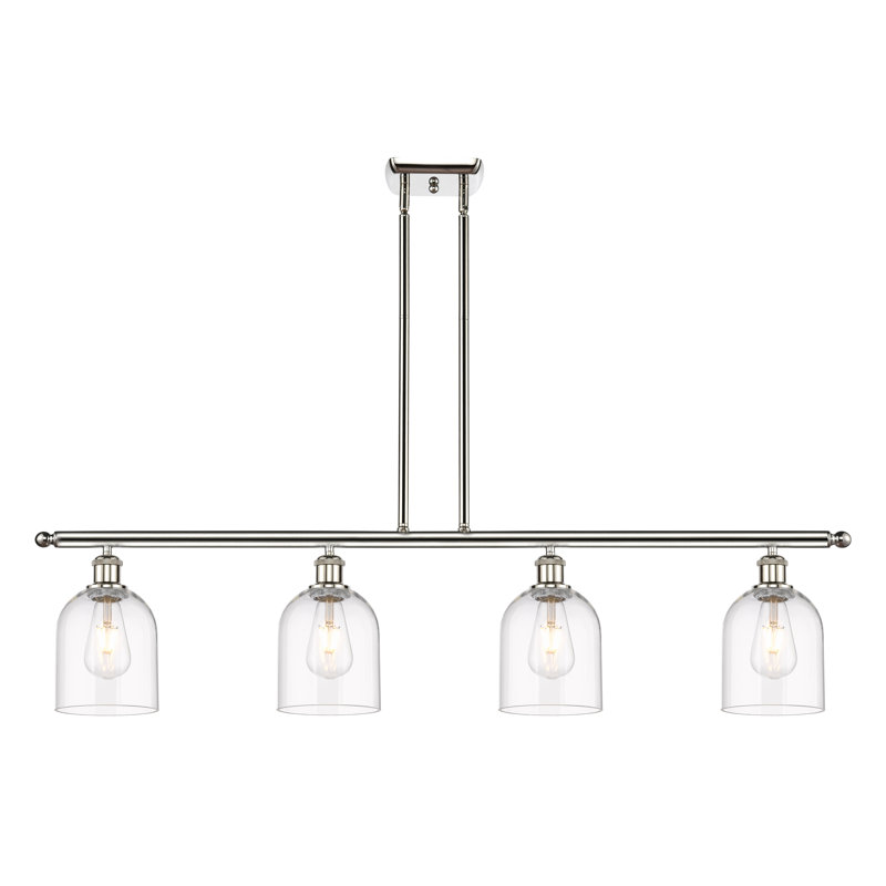 Odaniel 4 - Light Kitchen Island Pendant, Polished Nickel, Clear