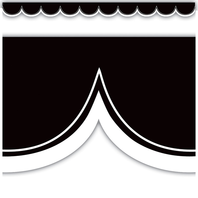 Bordure festonnée découpée, Noir / blanc