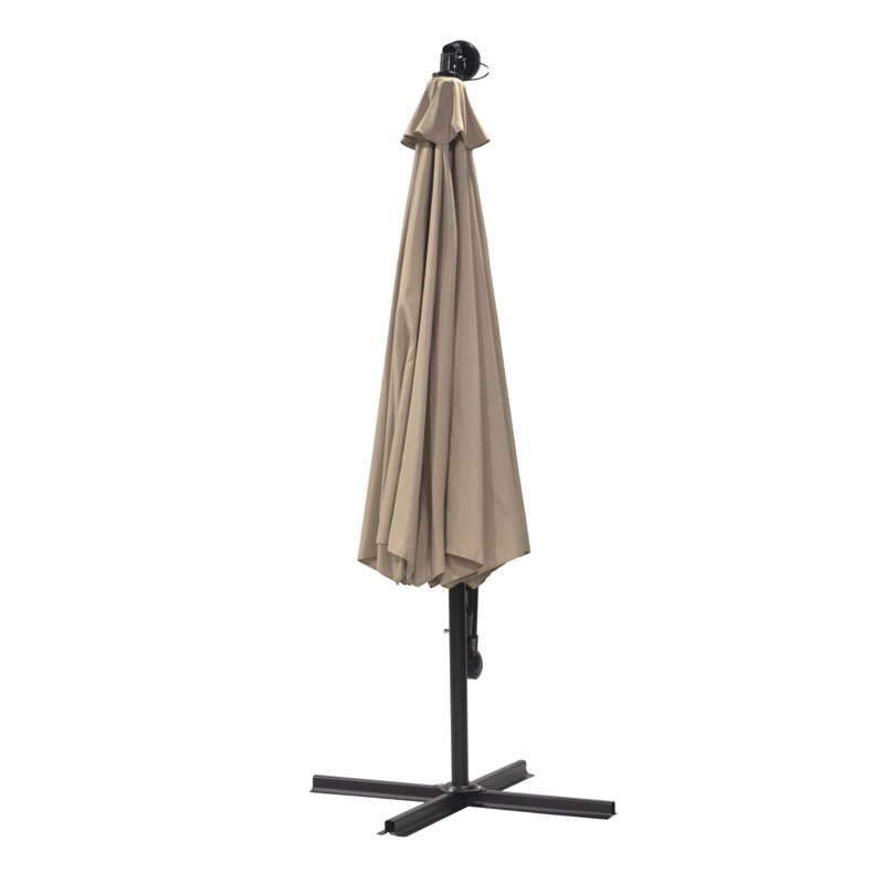 10' Solar LED Lighted Cantilever Umbrella