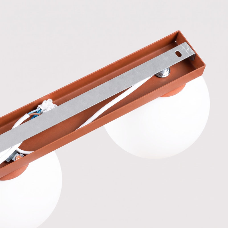 Yoli Steel Flush Mount, Red Ochre, 34,5x12x14,5 cm, 2 Lights