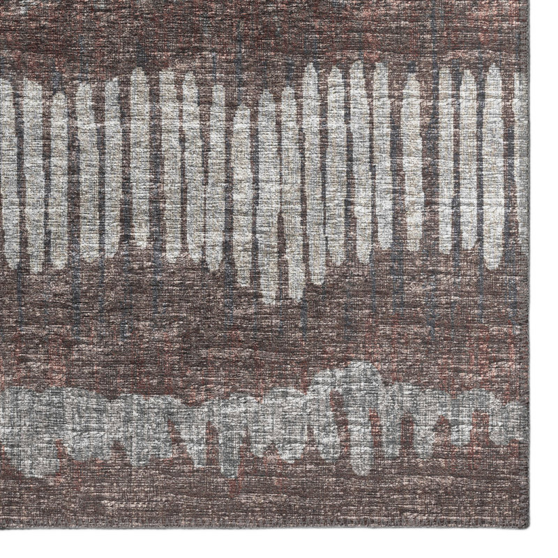 Transitional Brown Chenille 8'x10' Non-Slip Area Rug