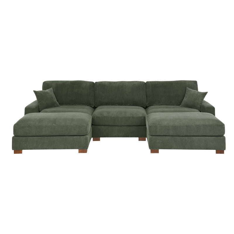 Canapé-lit modulaire 6 pièces, H 34 po x l 122 po x P 67,5 po, Vert