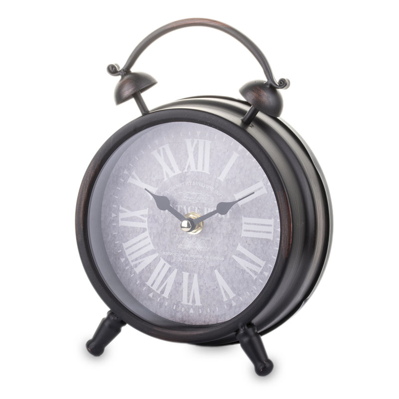 Analogue Metal Quartz Controlled Tabletop Clock in