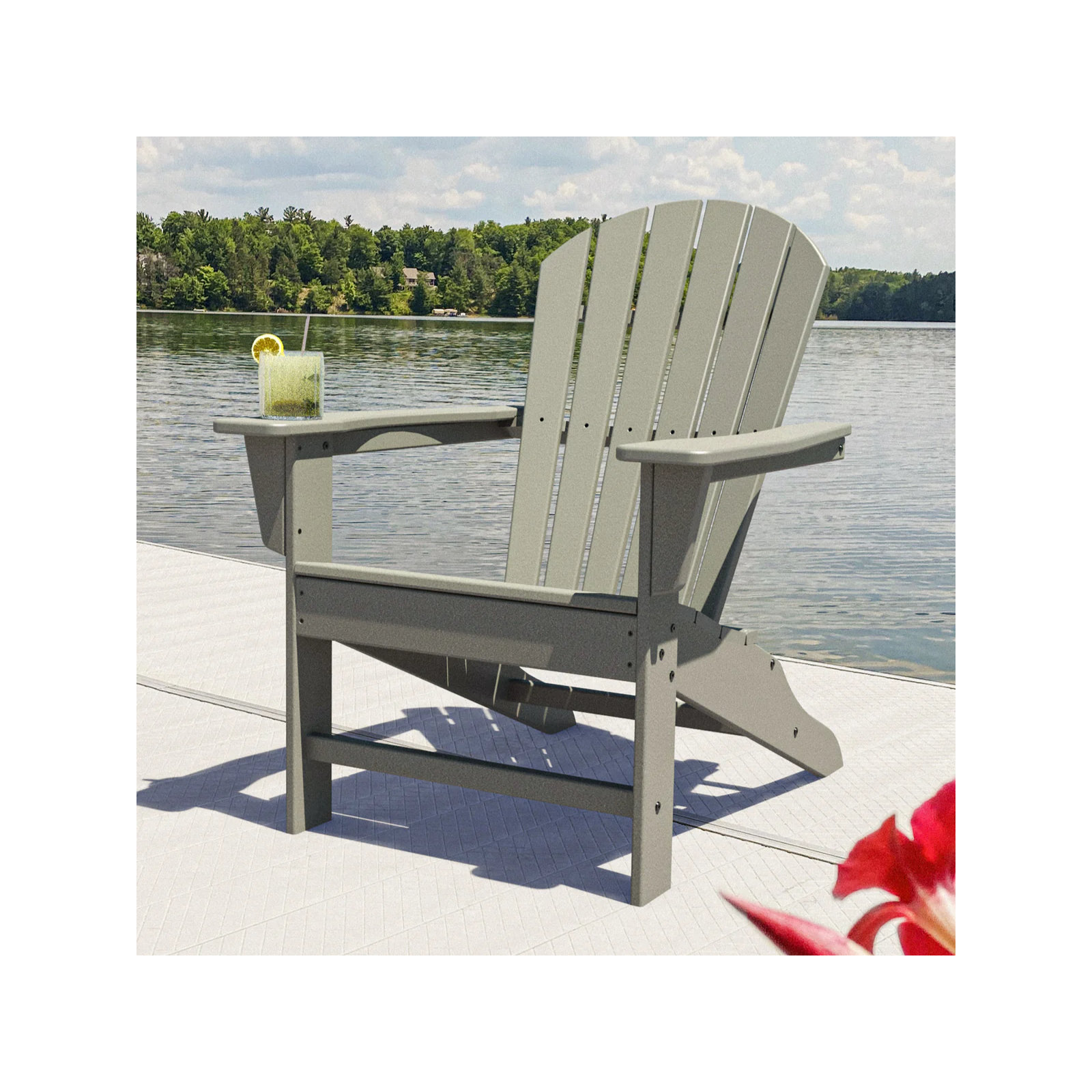 POLYWOOD Adirondack Chair, Slate Gray
