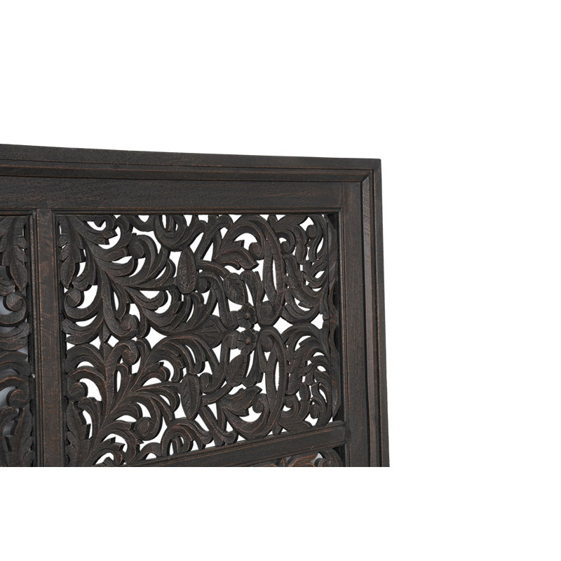 Lit standard en bois massif Harleen, Grand, Noir