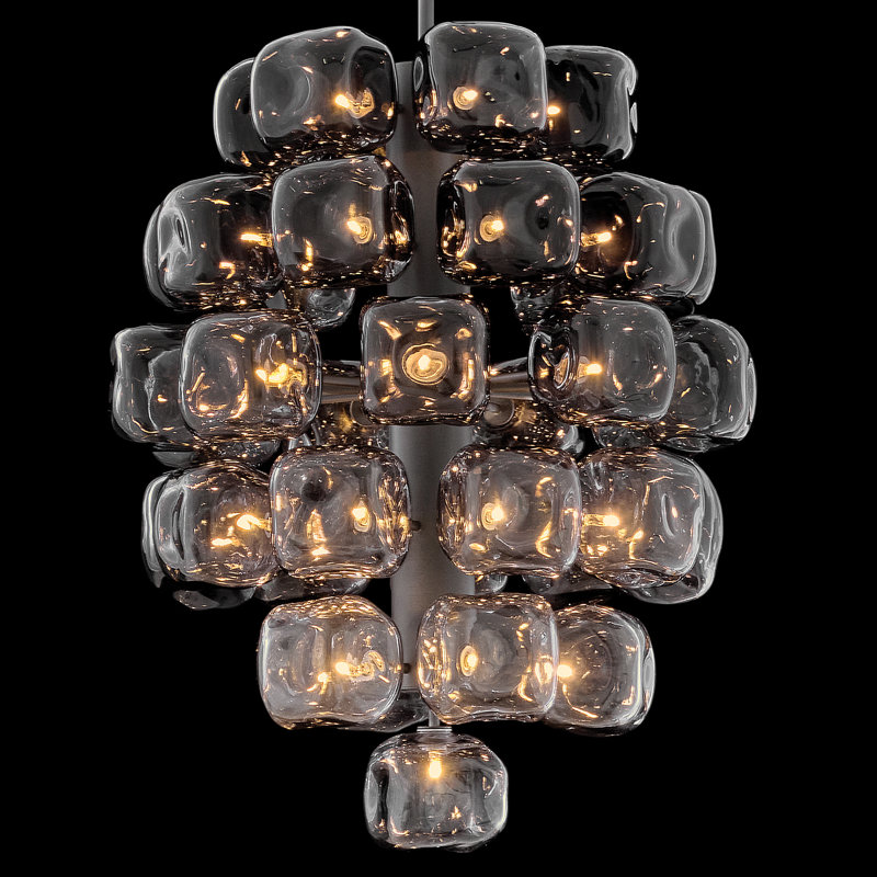 Perriand 40 - Light Chandelier, Brushed Graphite, 30" H x 24" W x 24" D
