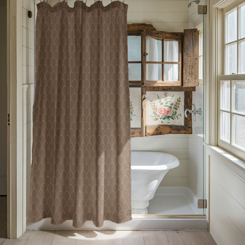 Rideau de douche brun de qualité supérieure, H 74 po x l 71 po