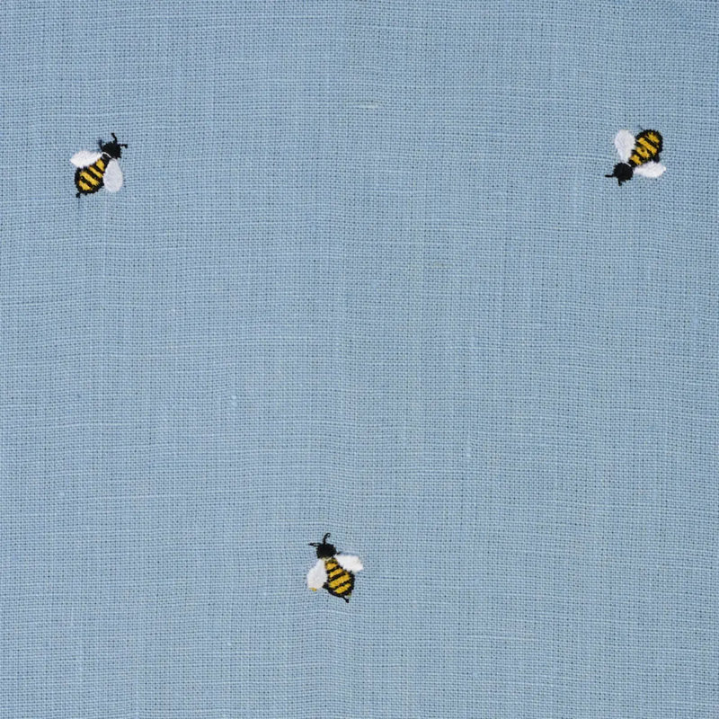 Honey Bee Embroidery Fabric, Blue/ Pale Blue/ White