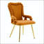 Chaise d'appoint orange à bulles gonflées avec accoudoirs et pieds dorés - ensemble de 2-1195754009