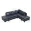 Canapé en cuir PU bleu avec accoudoirs carrés
